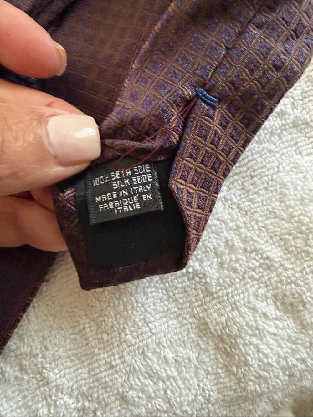 Canali Men's Brown Geometric Silk Tie
